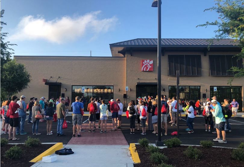 Chick-fil-A volunteers line up (copy)